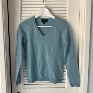 Cashmere Club Room Blue V-Neck Sweater